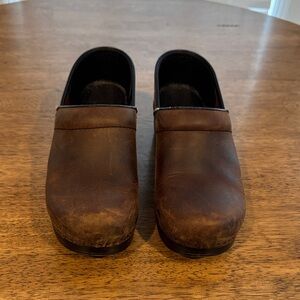 Dansko Dark Brown Leather Women's Mules